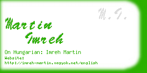 martin imreh business card